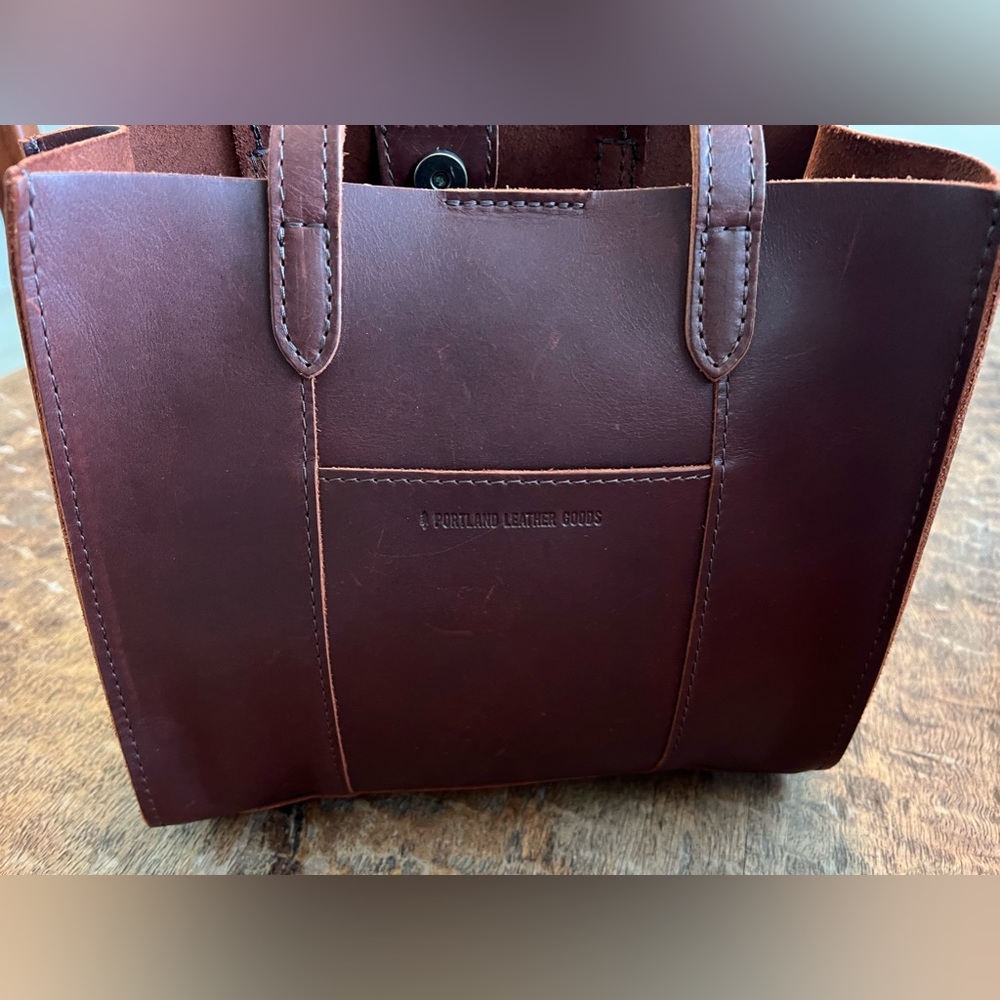 Portland Leather Goods AP Lola crossbody tote in cognac